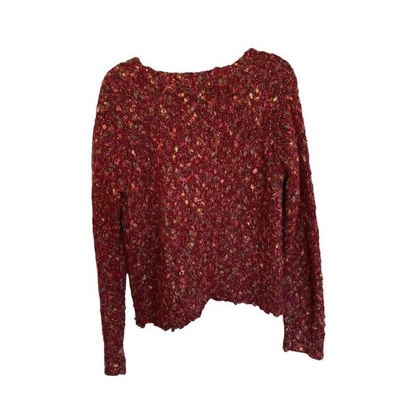 Alps Cardigan Sweater Womens Size Large Mohair Alpaca Blend Button Chunky Marled - Picture 4 of 6